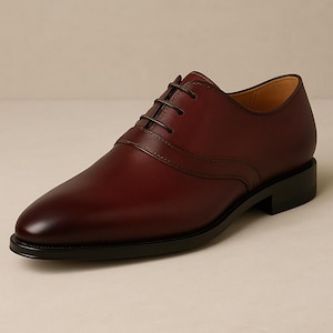 Zapatos Oxford de piel marrón hechos a mano: zapatos de vestir formales clásicos para hombre