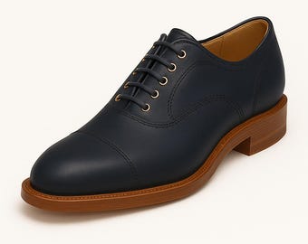 Joseph Abboud Blue Oxford Shoes for Men in  Size 9. NEW Joseph Abboud Kevin Plain Toe Oxfords,navy Leather Dress  main image 4