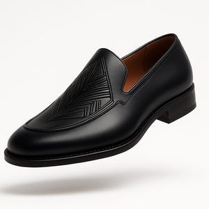 Handmade Black Leather Loafers – Men’s Luxury Slip-On Dress Shoes