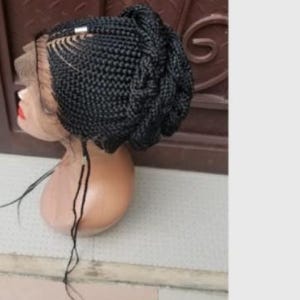 Peluca trenzada, peluca trenzada para mujer, peluca trenzada personalizada, peluca trenzada hecha a mano, peluca trenzada negra para mujer, peluca de encaje completo, peluca de trenzas africanas.