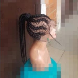 Peluca trenzada, peluca trenzada para mujer, peluca trenzada personalizada, peluca trenzada hecha a mano, peluca trenzada negra para mujer, peluca de encaje completo, peluca de trenzas africanas.