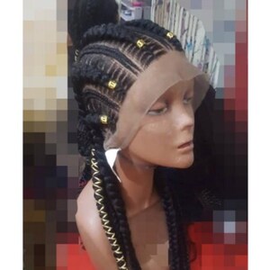 Peluca trenzada, peluca trenzada para mujer, peluca trenzada personalizada, peluca trenzada hecha a mano, peluca trenzada negra para mujer, peluca de encaje completo, peluca de trenzas africanas.