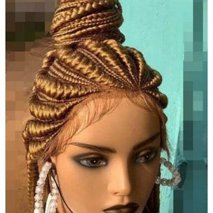 Peluca trenzada, peluca trenzada para mujer, peluca trenzada personalizada, peluca trenzada hecha a mano, peluca trenzada negra para mujer, peluca de encaje completo, peluca de trenzas africanas.