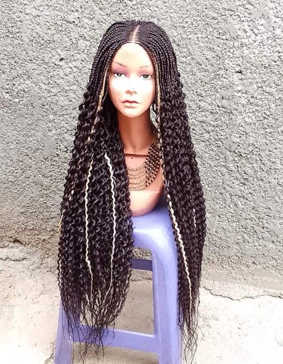 Cornrow Braided Wig: Handmade Closure Lace Wig for Black  display picture 2
