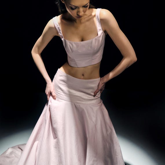 light pink mermaid wedding dress Light Pink Wedding Dress
