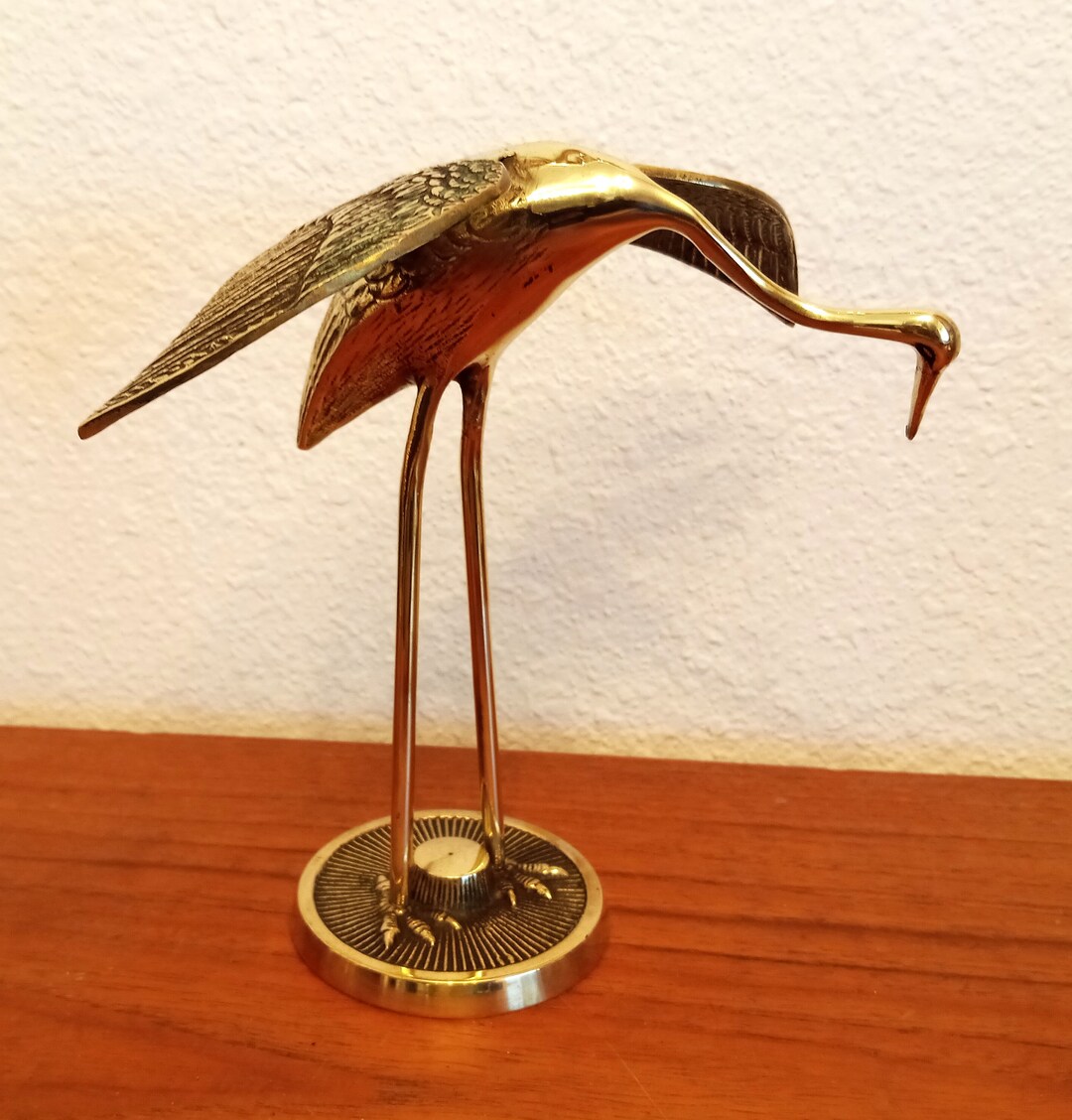 Vintage Brass Crane/herons Mid Century Brass Bird Figurine Etsy