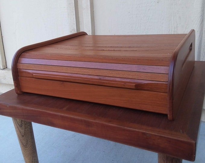 Teak Rolltop Desk Organizer Mid Century Desk Organizer Etsy