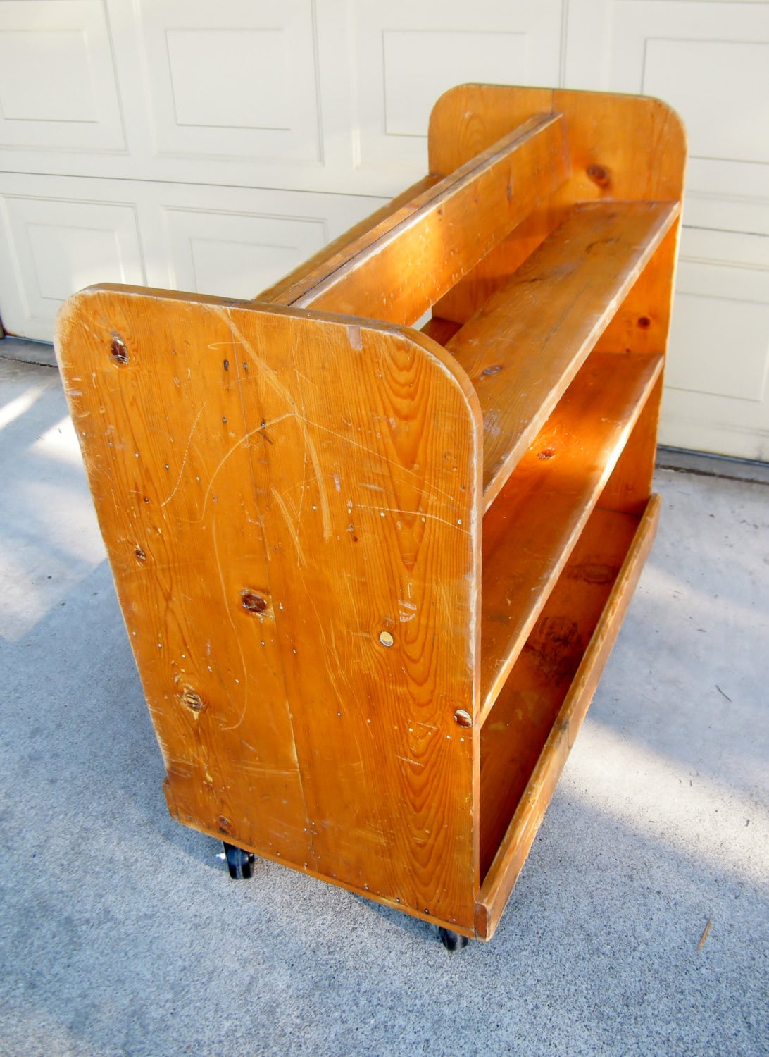 Vintage Wooden Library Book Cart Rolling Book Cart Library Etsy