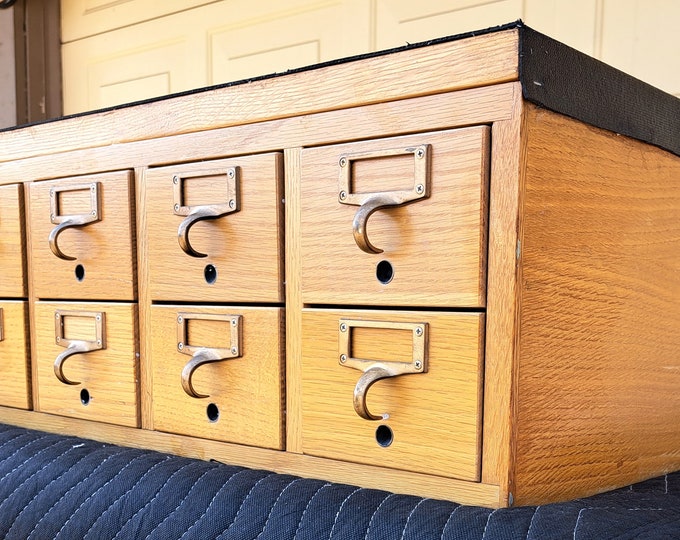 Vintage Library Card Catalog Mid Century Library Card Catalog Etsy