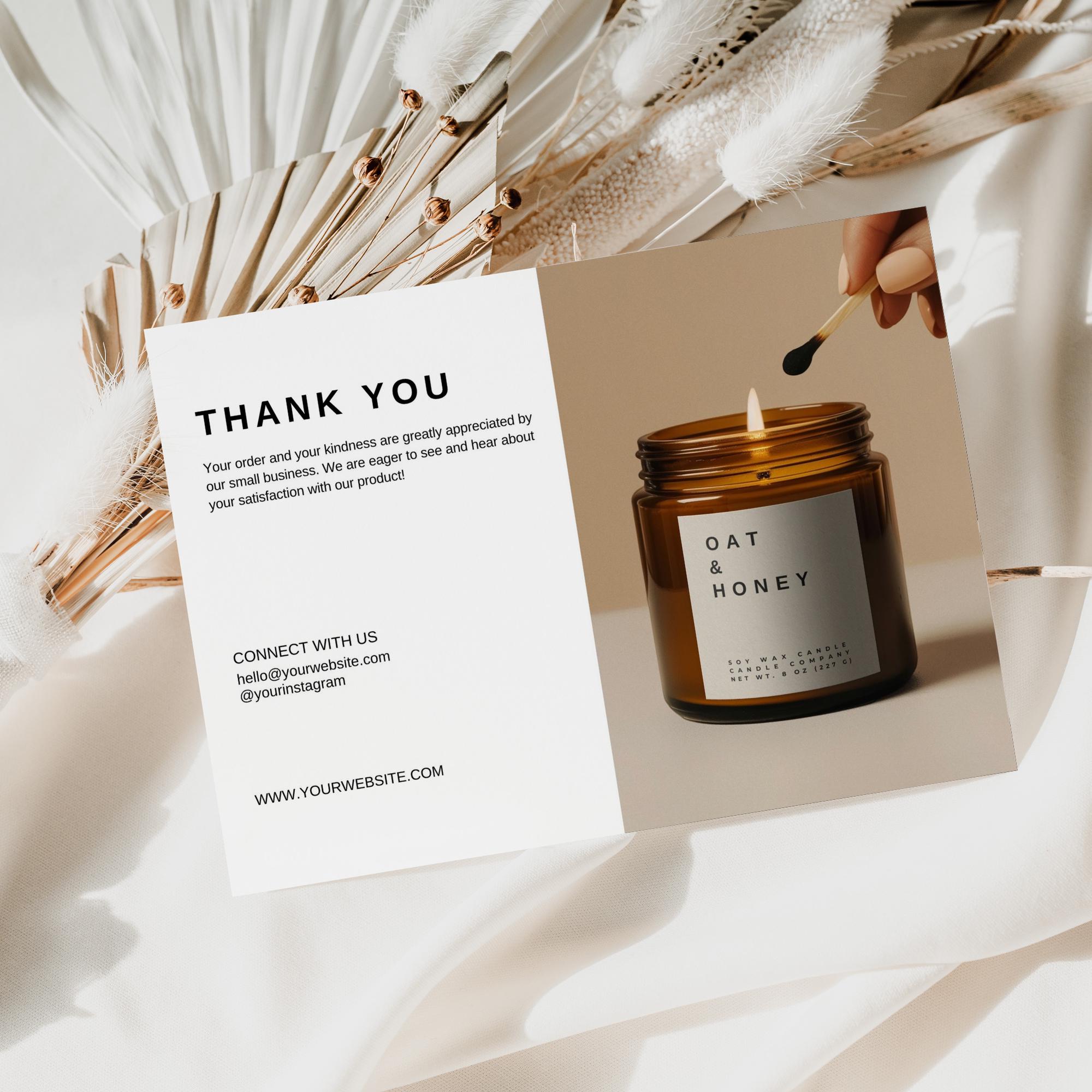 Editable Thank You Card Template for Canva Printable Digital Download ...