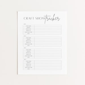 Customizable Craft Show Tracker Template for Small Business Makers  Editable Printable in Canva  US Letter  A4 Sizes
