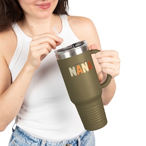 Personalized 40oz Insulated Travel Mug: Stainless Steel Coffee Tumbler