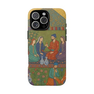 Persian Ottoman Islamic Art iPhone Case Inspired by Miniature Painting for iPhone 15 16 Pro Max Plus Elegant Floral Design Gift