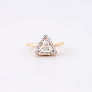 Edgy Diamond Ring | Rose Gold Geometric Engagement Ring | Swaadha Handcrafted Jewelry