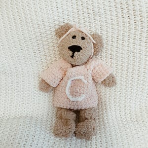 Teddy Bear Knotted Lovey, Personalized, Handmade Crocheted Bear Knotted Lovey, Baby Gift, Cute Teddy Bear, Cute Bear, Baby Stuffed Animal
