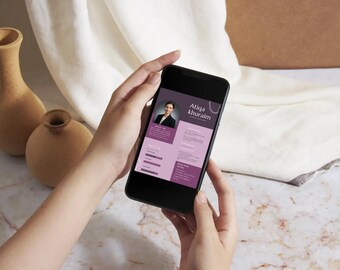 Professional Resume Template, Digital CV Template, Editable Canva Resume Template, Resume Template with Photo, Modern Resume Design