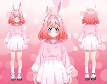 Aesthetic Premade PFP Art Model, Cute Chibi Art Character, PFP Icon For Streamer, PFP for Discord/Twitch, Pngtuber, Digital Art Template