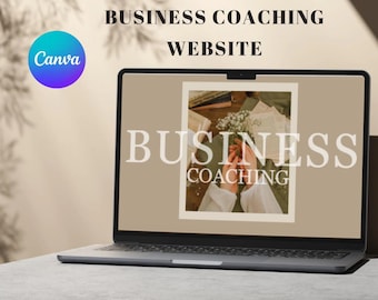 Business Coach Website Template: Modern E-commerce Design (Canva Editable)
