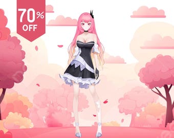 Premade PFP Model Art, Cute Premade PFP Anime Character, Icon for Streamer, PFP for Twitch/Discord, Chibi Art, Soft Girl, Female pfp