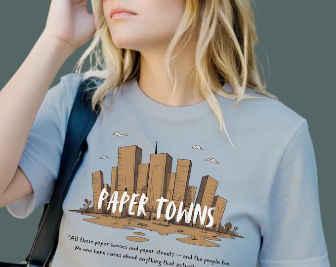 Paper Towns T-Shirt - Paper Towns Graphic Tee | Vintage Cityscape Pattern | Retro Book Inspired Shirt