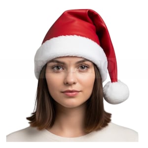 Red Santa Hat-Festive Santa Hat with White Trim – Christmas Party & Cosplay Essential
