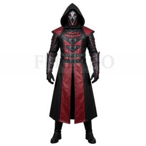 Handmade Leather Trench Coat Costume: Gothic Warrior Armor, LARP Outfit