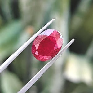 Rubis naturel certifié de 2,97 ct – Pierre précieuse taille ovale, Rubis rouge non monté, Pierre de naissance de juillet, Gemme précieuse