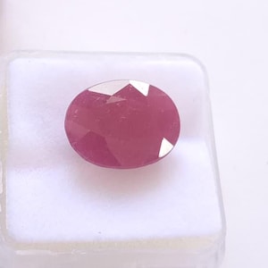 Natural Ruby Gemstone Oval Cut, Red Faceted 9.86ct Loose Stone, July Birthstone, Jewelry Making Gem, Engagement Ring Stone, Precious Gift