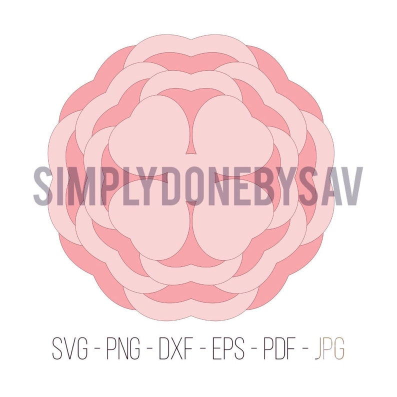 Download 3D Layered Rose Flower Cut File 3D Layered Flower SVG | Etsy