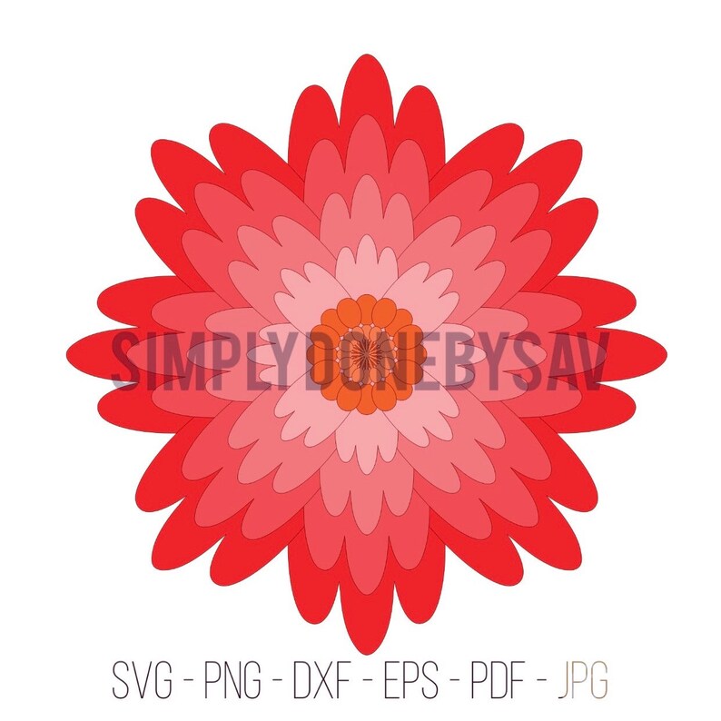 Download 3D Layered Daisy Flower Cut File 3D Layered Flower SVG | Etsy
