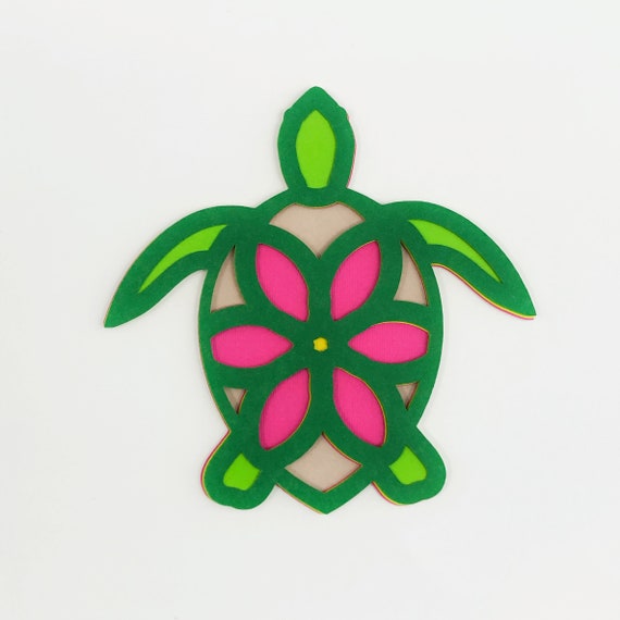 Download 3d Layered Turtle Cut File Flower Turtle Svg Svg For Etsy