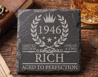 1946 Coaster Personalised 80th Birthday Gift