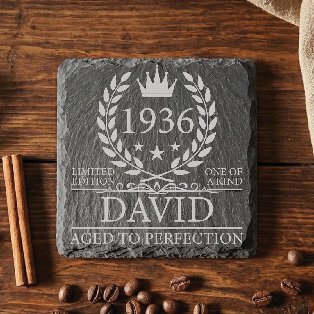 1936 Coaster Personalised 90th Birthday Gift