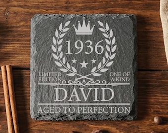 1936 Coaster Personalised 90th Birthday Gift