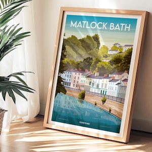 Matlock Bath Poster – Vintage Travel Print | Matlock Bath Wall Art | Framed City Travel Poster | Gallery Wall Decor | Derbyshire Art Gifts