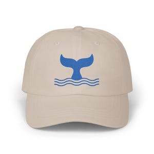 Embroidered Whale Tail Dad Hat: Nautical Beach Baseball Cap