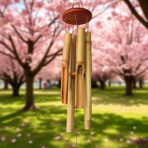 Bamboo Wind Chime – 34 Inch Memorial Outdoor Chime, Deep Tone Garden Decor, Relaxing Sound