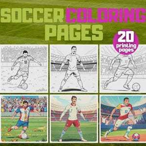 Soccer Coloring Pages, Football Coloring Pages, Printable Soccer Activity Book, Boys Sports Coloring Sheets, for Kids, Digital Download, PDF