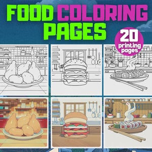 Kawaii Food Coloring Book: Bold and Fun Food & Drink Illustrations, Easy Coloring Pages for Kids and Adults, Adorable Fast Food, Simple Art