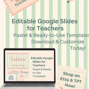 Editable Classroom Google Slides Template | Teacher Slides for Lessons & Announcements
