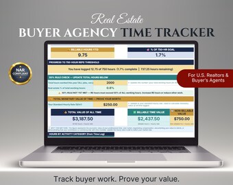 Hoja de cálculo de seguimiento del tiempo del comprador en formato PDF y registro de horas del agente inmobiliario en Hojas de cálculo de Google