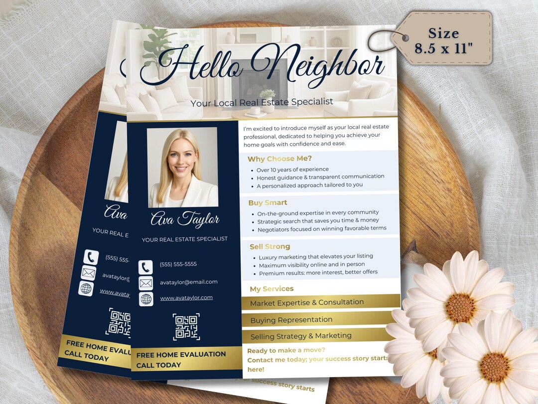 Hello Neighbor Realtor Flyer Template – Luxury Real Estate Canva ...