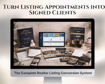 Sistema de presentación de listados inmobiliarios, guía para vendedores, plantilla de análisis comparativo de mercado (CMA), kit para jornadas de puertas abiertas (descarga digital).