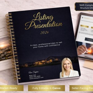 Präsentationsvorlage für Grundbesitz | Verkäufer-Facing Canva Präsentation | Makler Marketing Kit 2026
