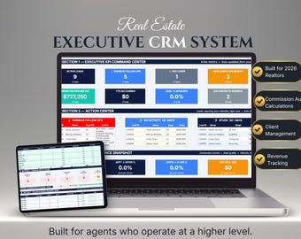 Sistema CRM para agentes inmobiliarios ejecutivos / Seguimiento de clientes potenciales mediante Hojas de cálculo de Google (Descarga digital)