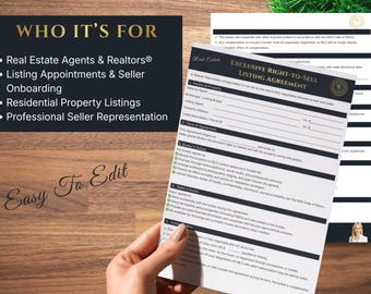 Acuerdo de listado con derecho exclusivo de venta de 2026 / Contrato de agente inmobiliario • Canva Digital, color azul marino ejecutivo