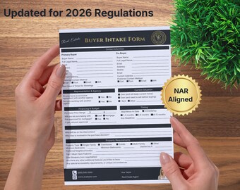 Formulario de admisión de compradores de agentes inmobiliarios de 2026 / Cuestionario para clientes que cumple con la NAR