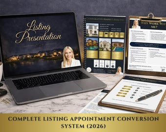 Sistema de presentación de anuncios inmobiliarios / Kit de herramientas Canva CMA, plantillas de correo electrónico (descarga digital)