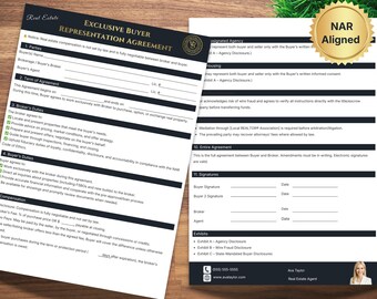 E2026 Acuerdo de representación exclusiva del comprador / Formulario de agencia inmobiliaria