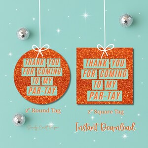 Showgirl Birthday Favor Tags: Glam Vegas Theme (PDF Download)